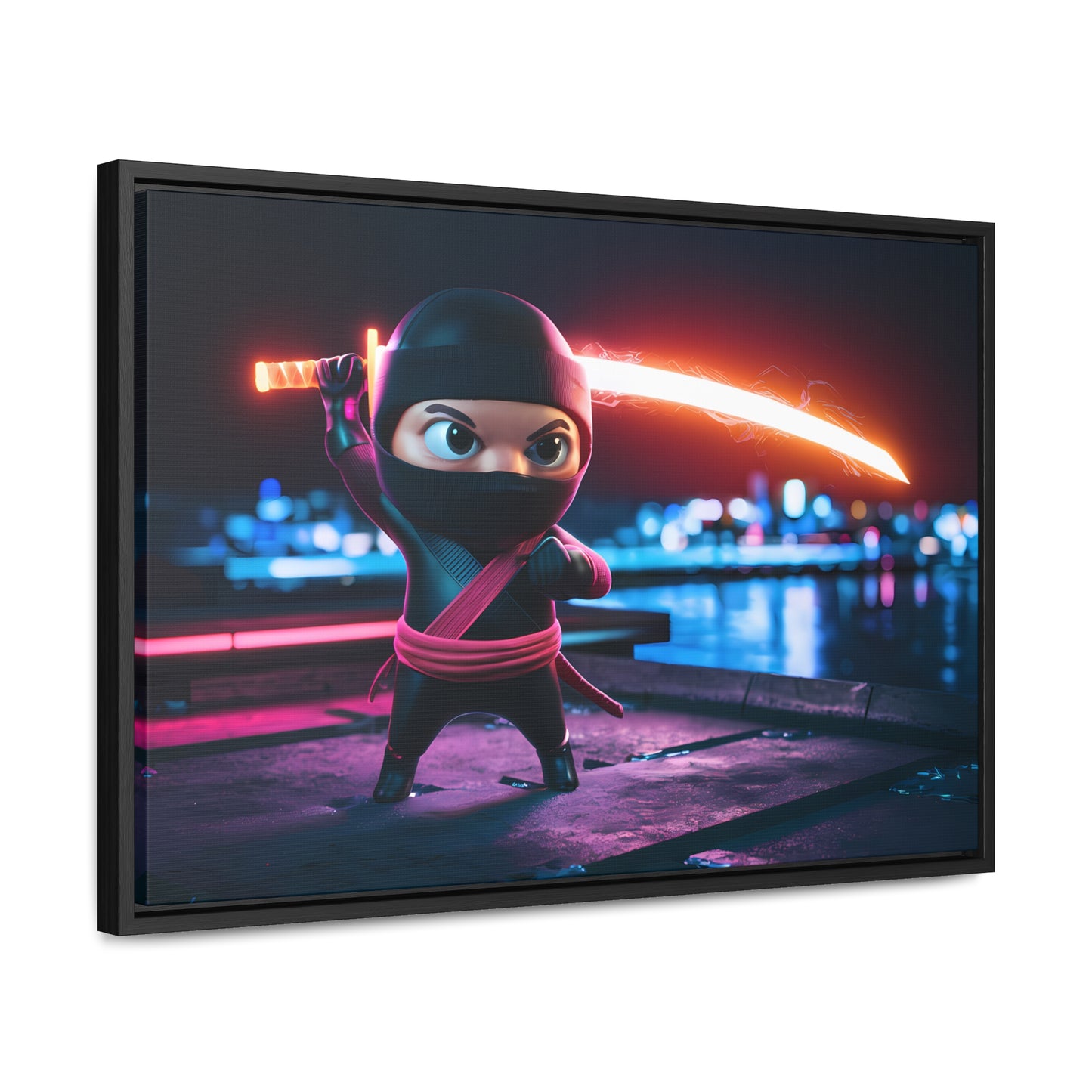 Neon Ninja Showdown - Gallery Canvas Wraps, Horizontal Frame