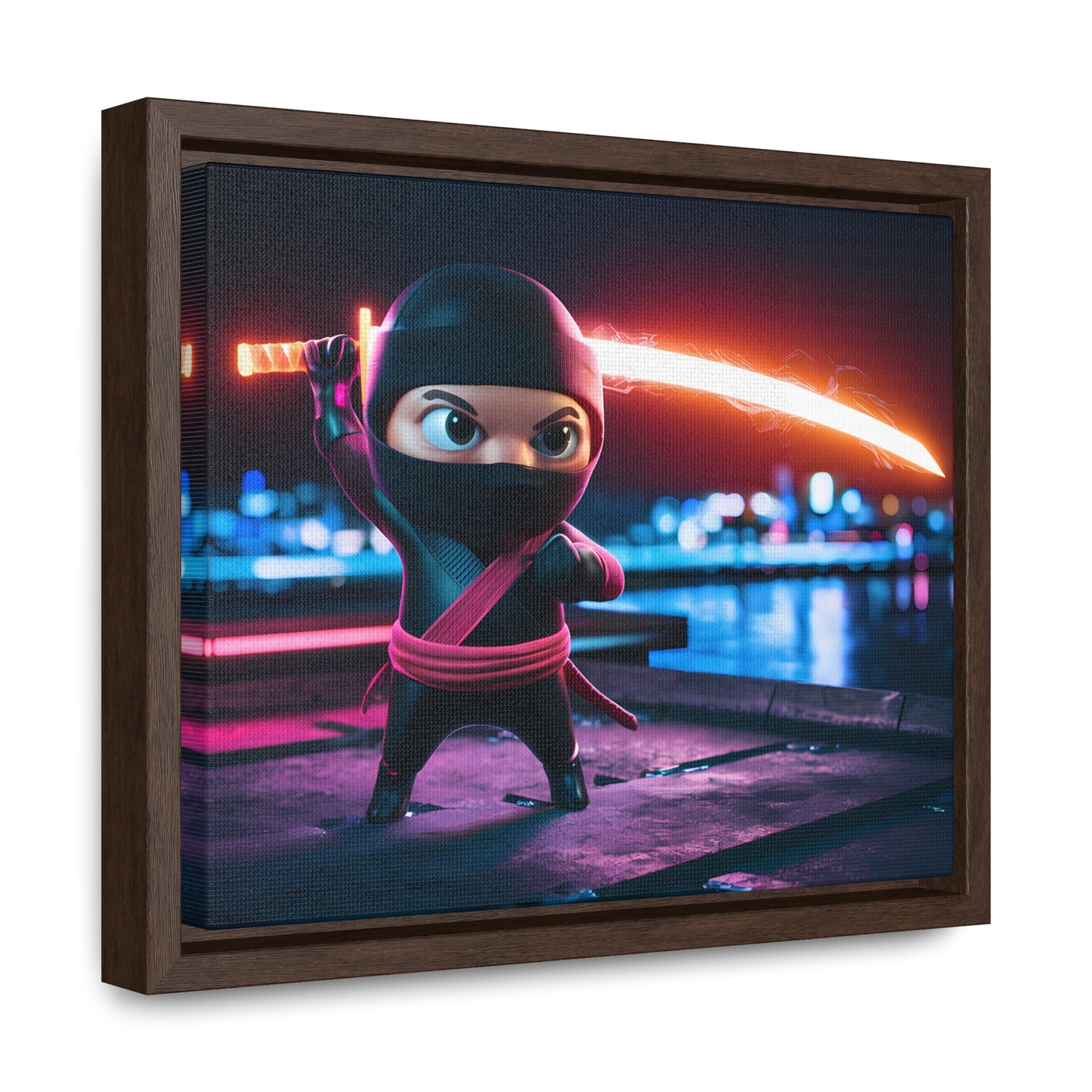 Neon Ninja Showdown - Gallery Canvas Wraps, Horizontal Frame
