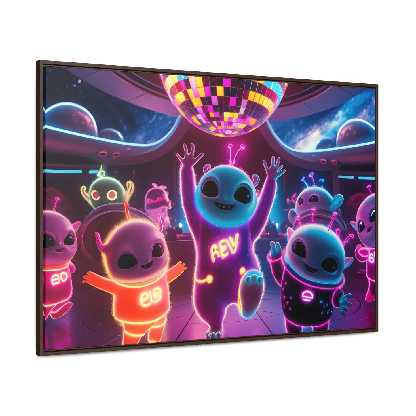 Intergalactic Neon Dance Party - Gallery Canvas Wraps, Horizontal Frame