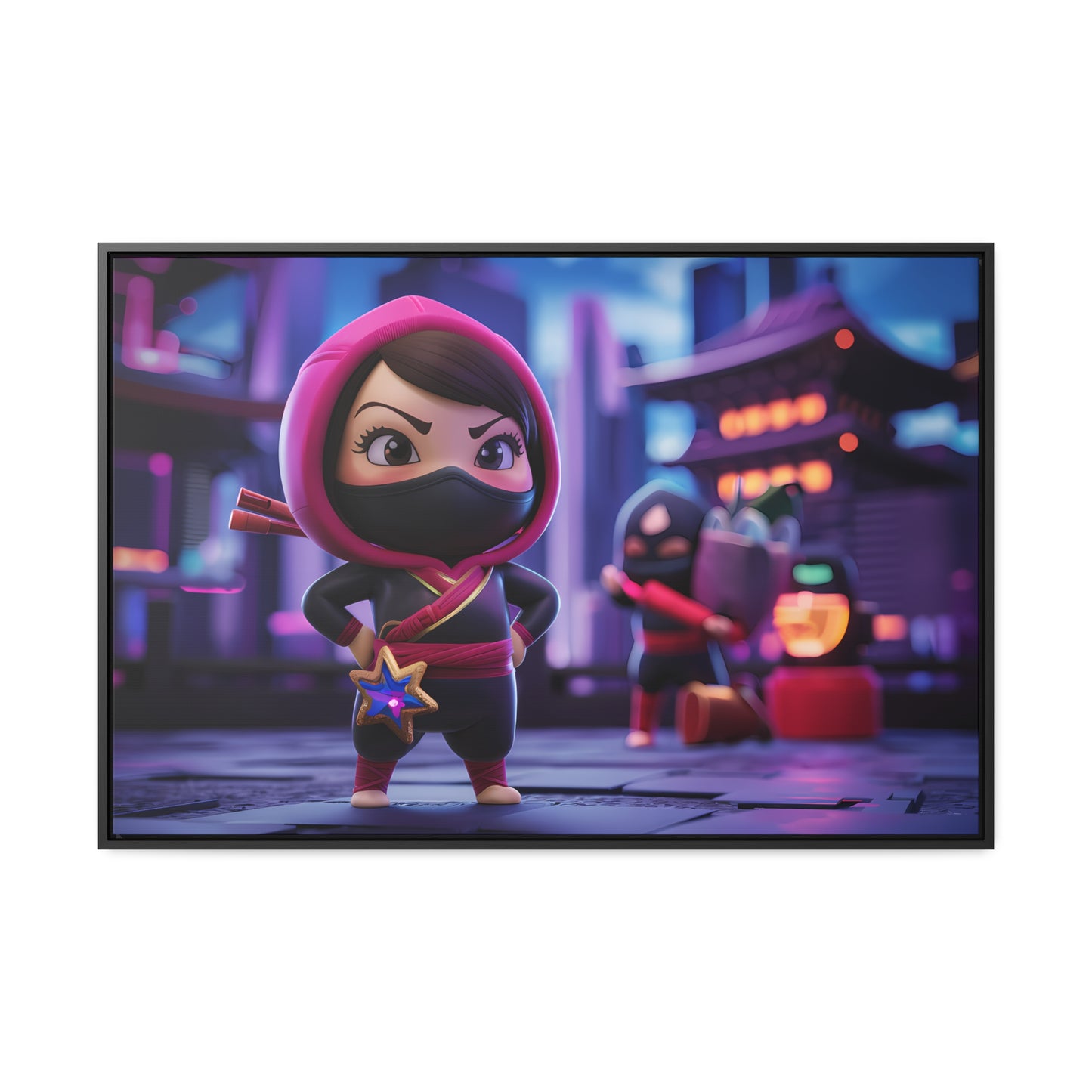 "Midnight Ninja Adventure" - Gallery Canvas Wraps, Horizontal Frame