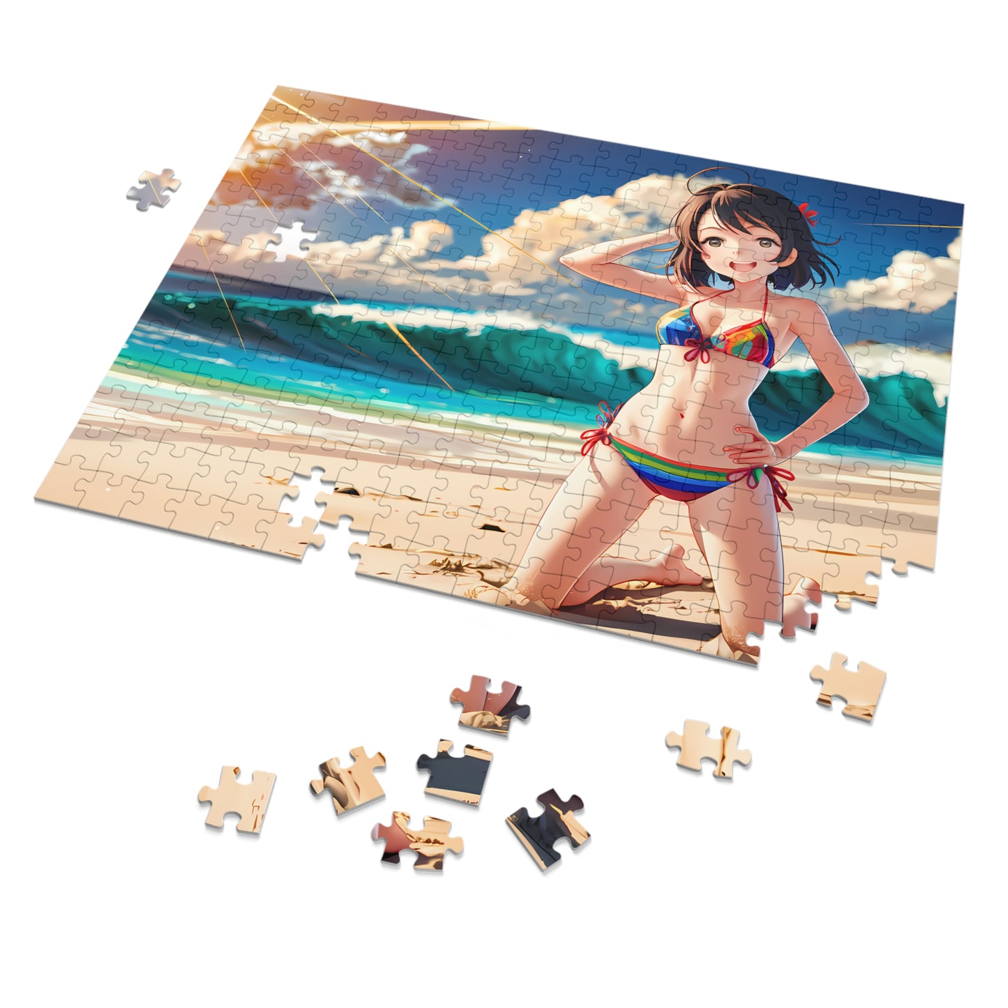 "Sunlit Waves and Smiles" - Jigsaw Puzzle (30, 110, 252, 500,1000-Piece)