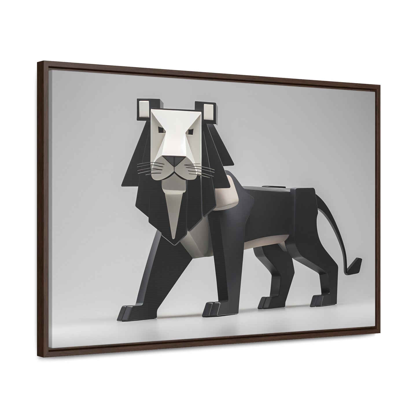 Regal Geometric Lion - Gallery Canvas Wraps, Horizontal Frame