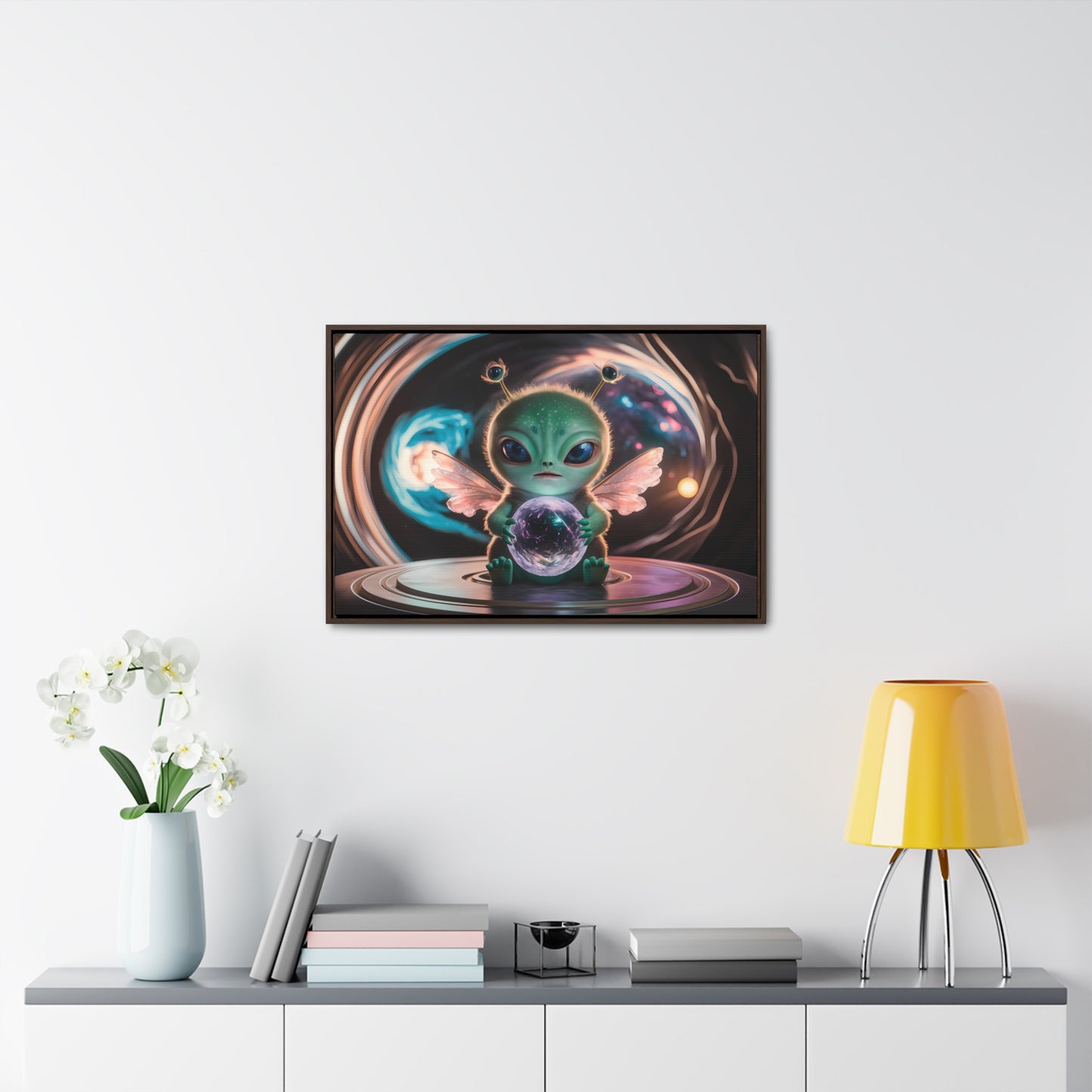 Guardian of the Cosmic Crystal - Gallery Canvas Wraps, Horizontal Frame