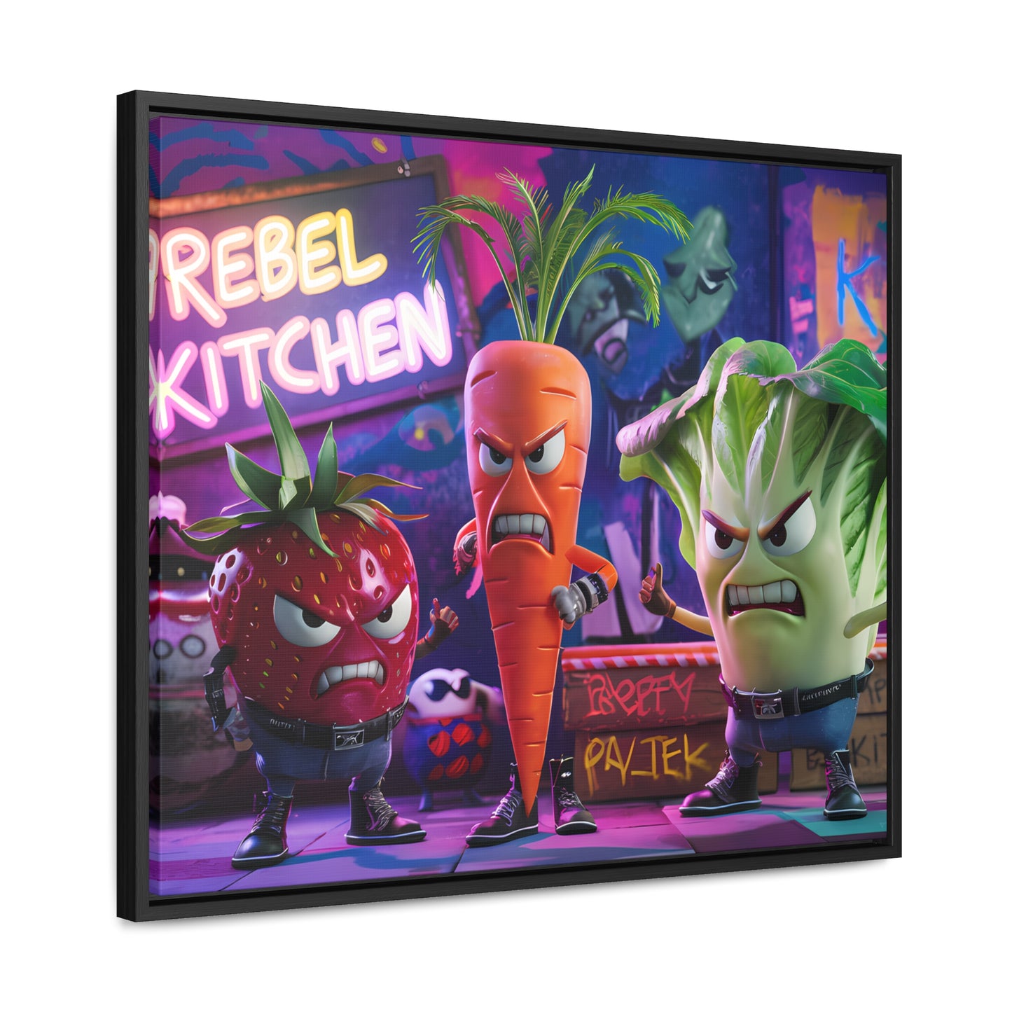 Rebel Veggie Squad - Gallery Canvas Wraps, Horizontal Frame