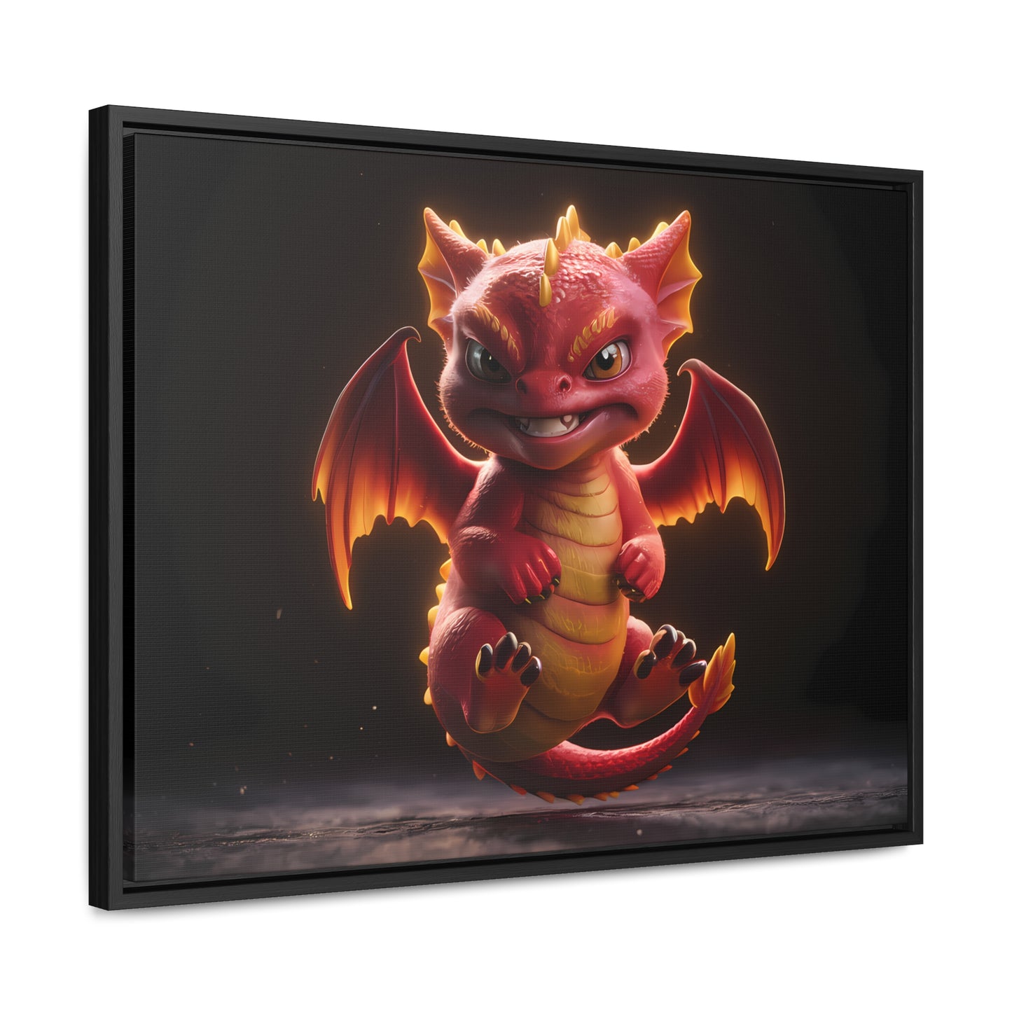 "Fiery Little Guardian" - Gallery Canvas Wraps, Horizontal Frame