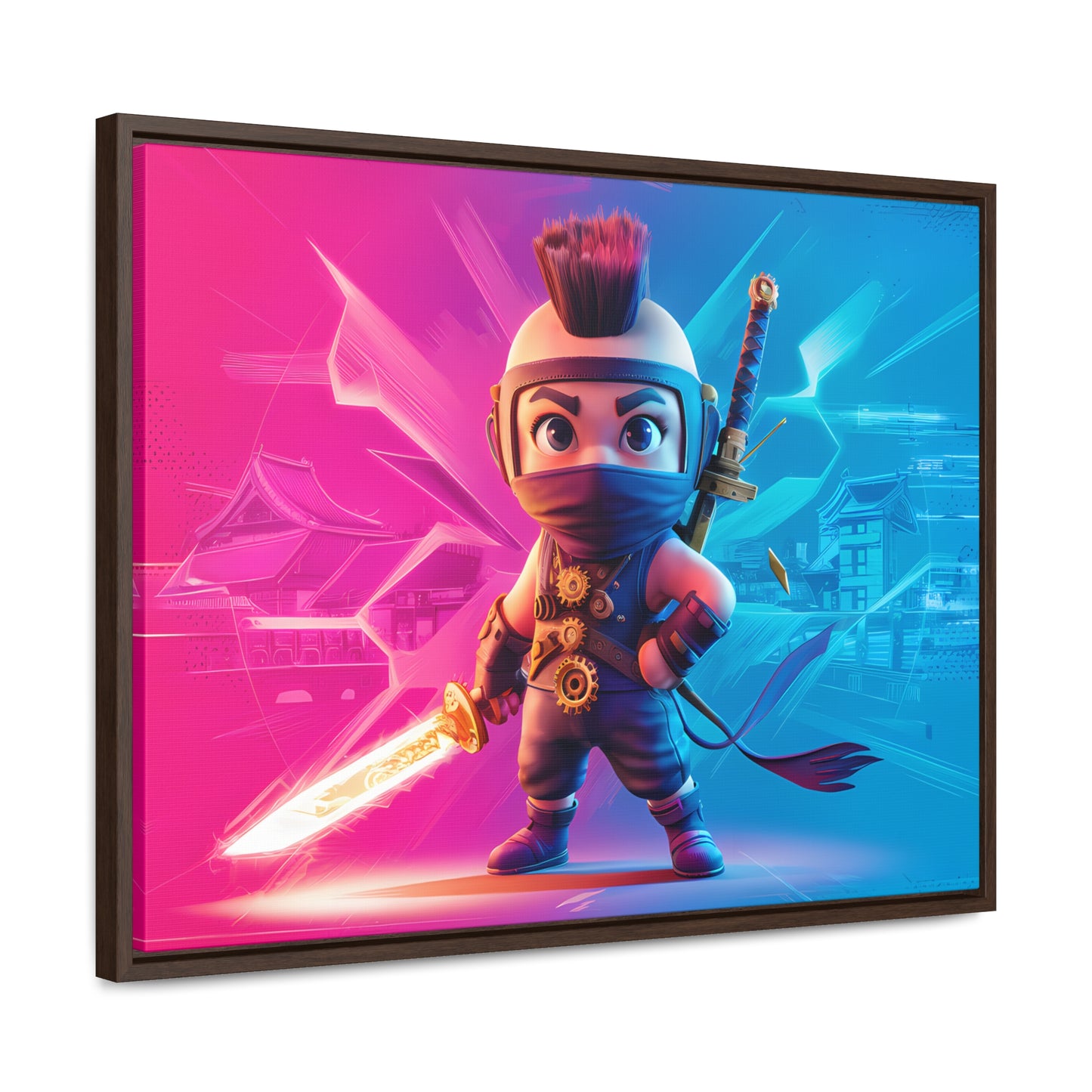 Neon Ninja Showdown - Gallery Canvas Wraps, Horizontal Frame