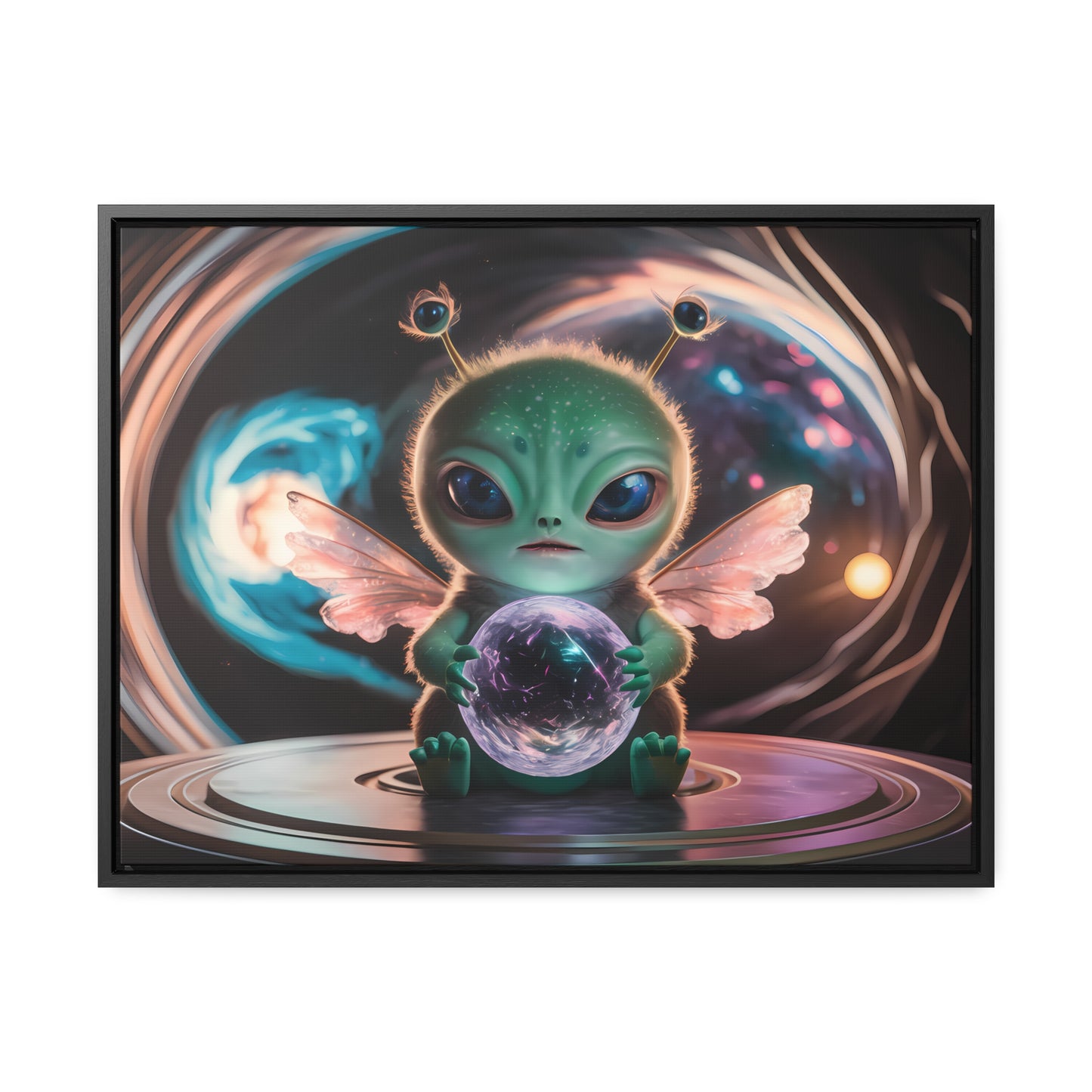 Guardian of the Cosmic Crystal - Gallery Canvas Wraps, Horizontal Frame