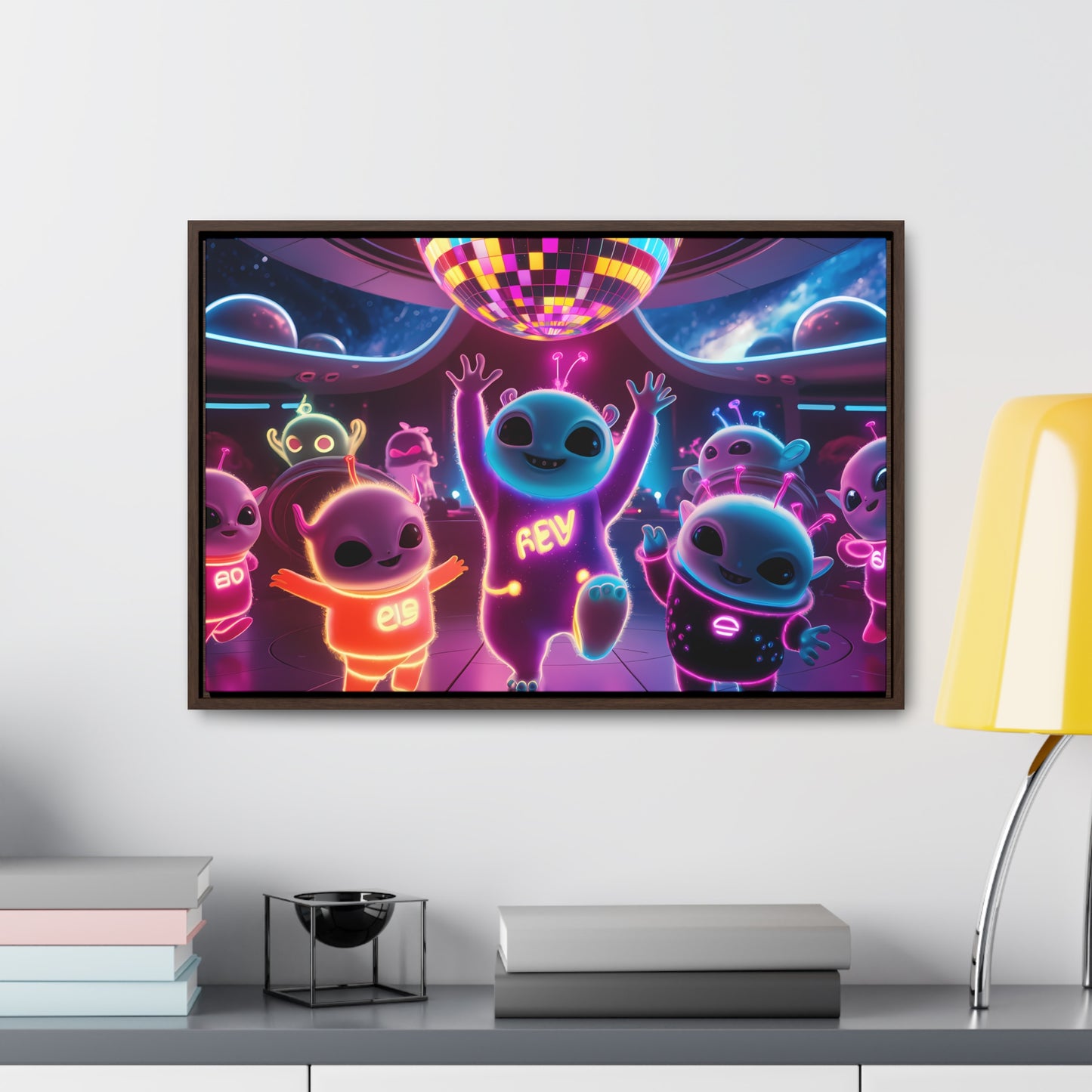 Intergalactic Neon Dance Party - Gallery Canvas Wraps, Horizontal Frame