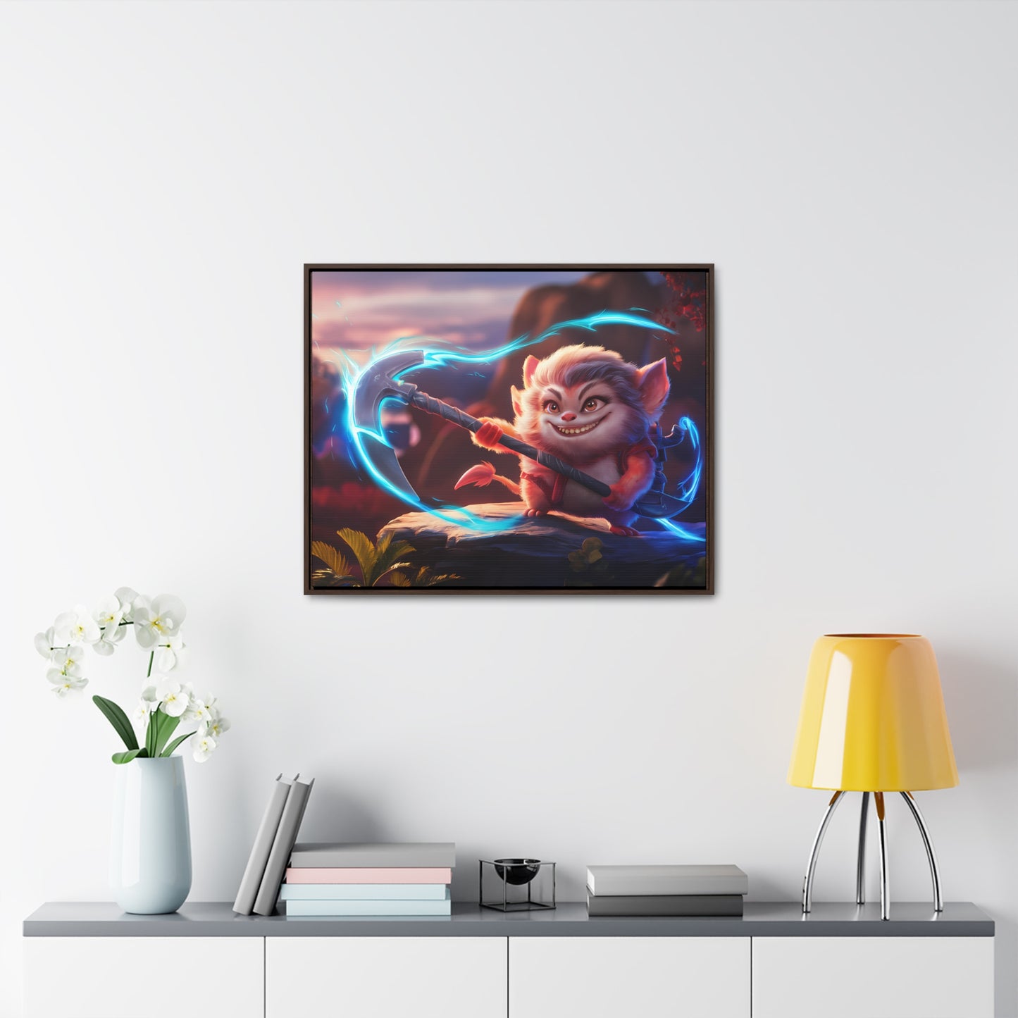 "Glowblade Guardian" - Gallery Canvas Wraps, Horizontal Frame