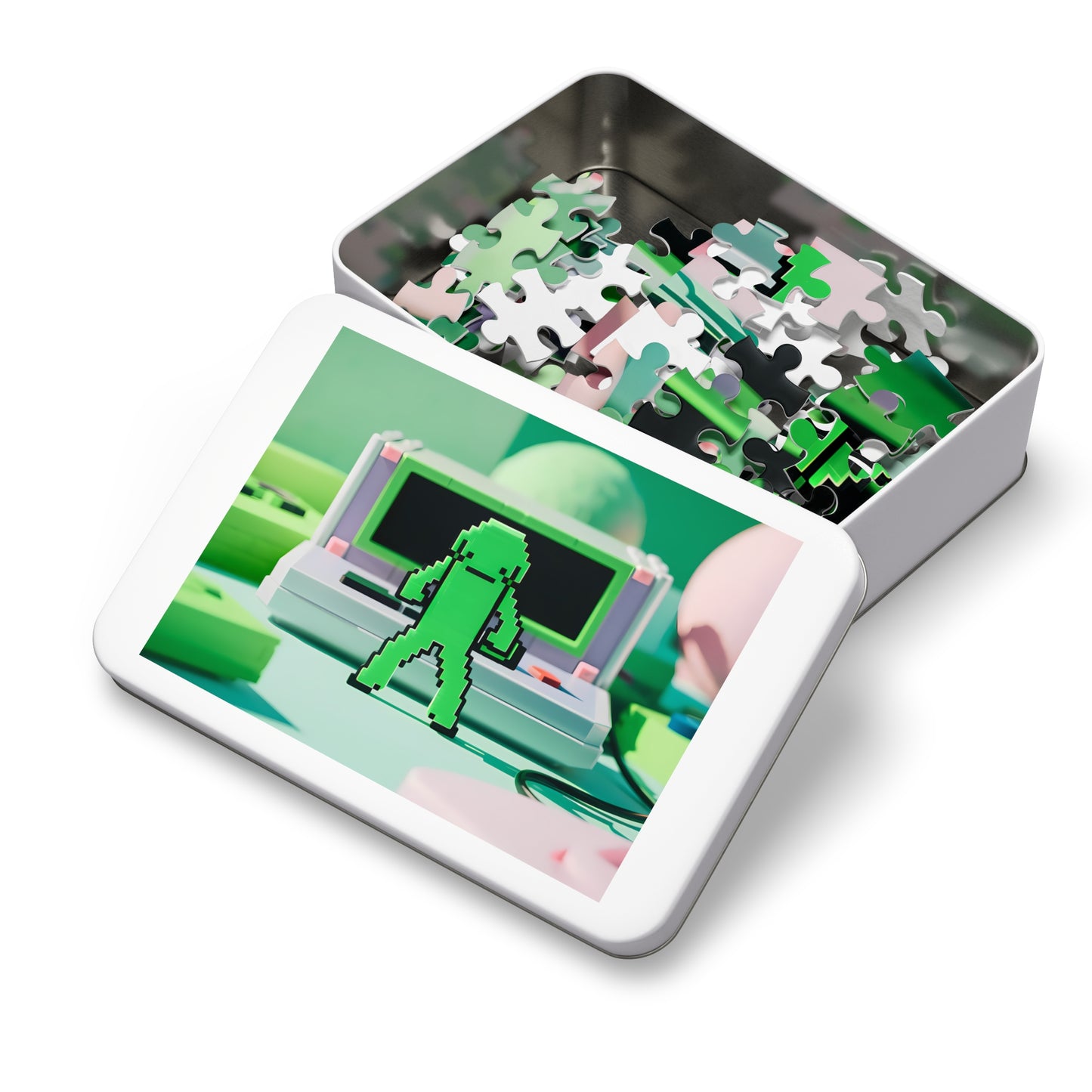 Pixel Guardian in the Digital Realm - Jigsaw Puzzle (30, 110, 252, 500,1000-Piece)