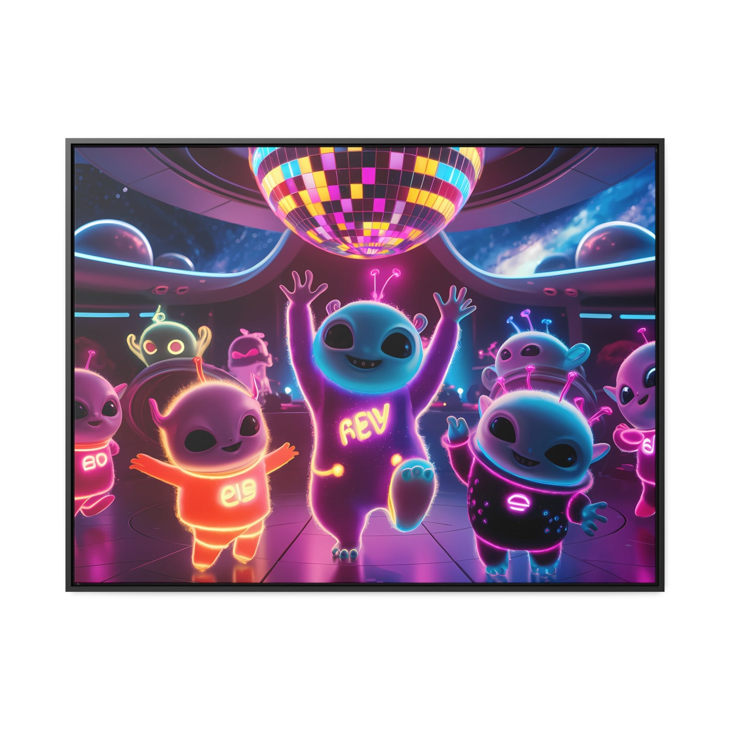 Intergalactic Neon Dance Party - Gallery Canvas Wraps, Horizontal Frame