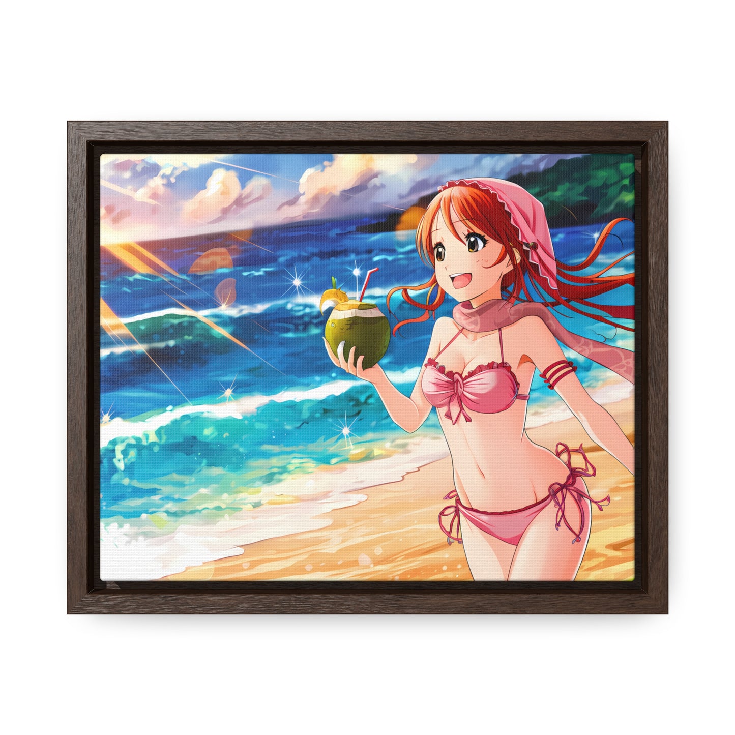 Sunset Shores and Summer Smiles - Gallery Canvas Wraps, Horizontal Frame