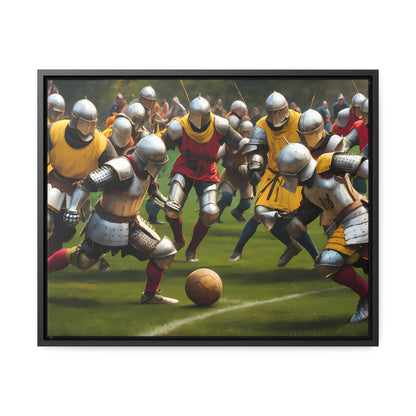 Medieval Football Battle - Gallery Canvas Wraps, Horizontal Frame