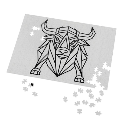 Geometric Bison Strength - Jigsaw Puzzle (30, 110, 252, 500,1000-Piece)