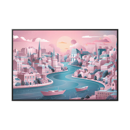 Serene City at Dawn - Gallery Canvas Wraps, Horizontal Frame