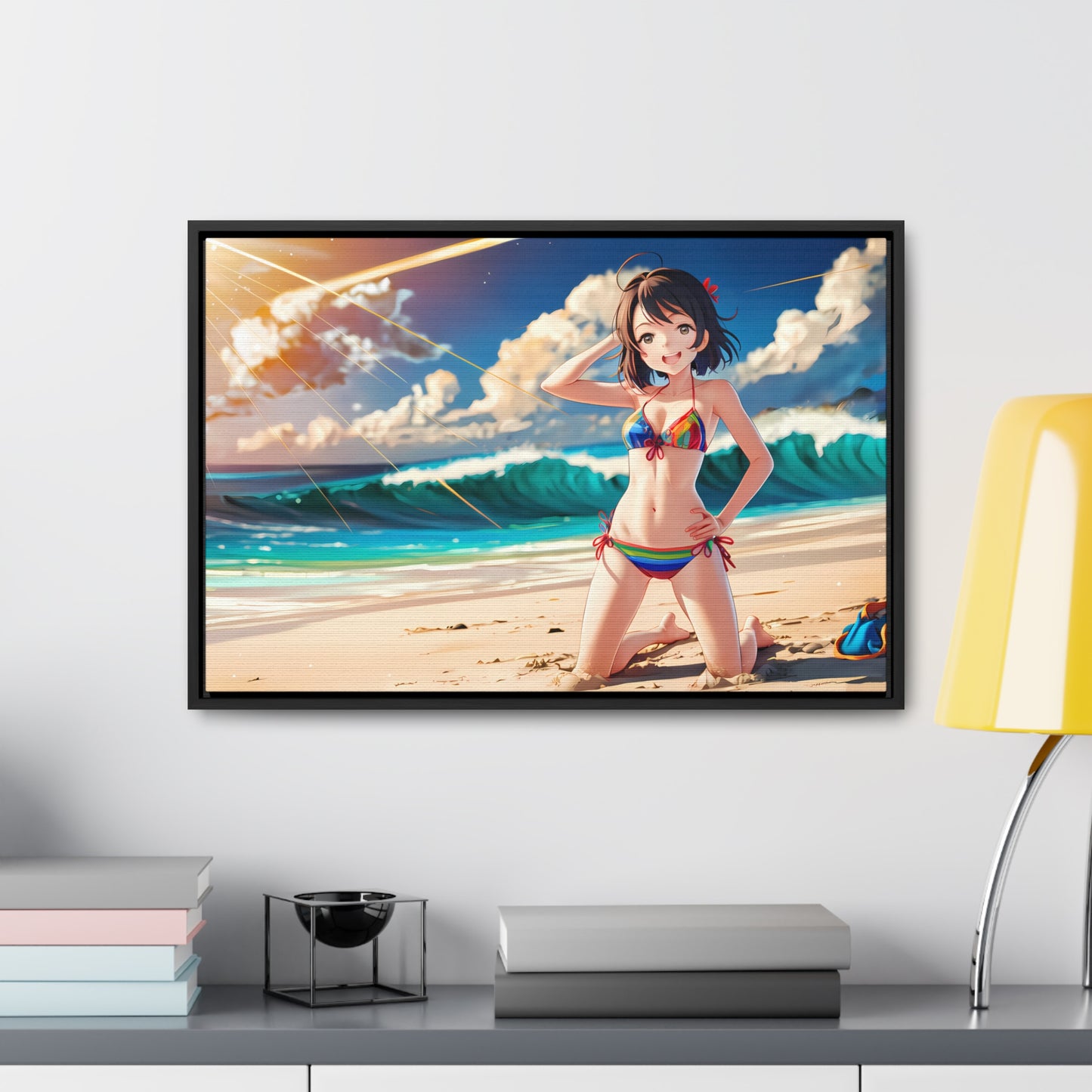 Sunlit Shores of Joy - Gallery Canvas Wraps, Horizontal Frame