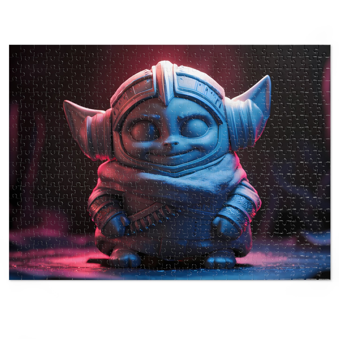 Alien Guardian in Neon Glow - Jigsaw Puzzle (30, 110, 252, 500,1000-Piece)