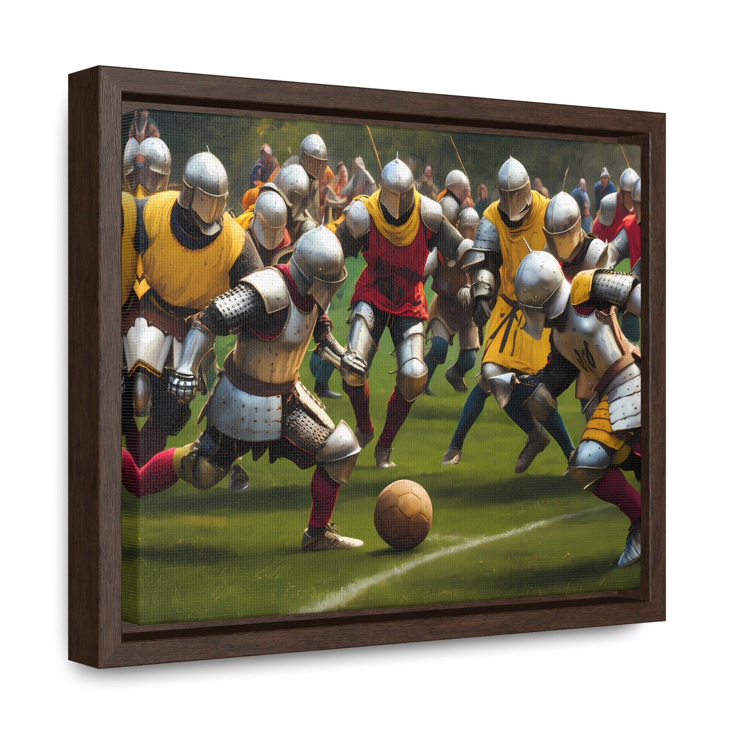 Medieval Football Battle - Gallery Canvas Wraps, Horizontal Frame