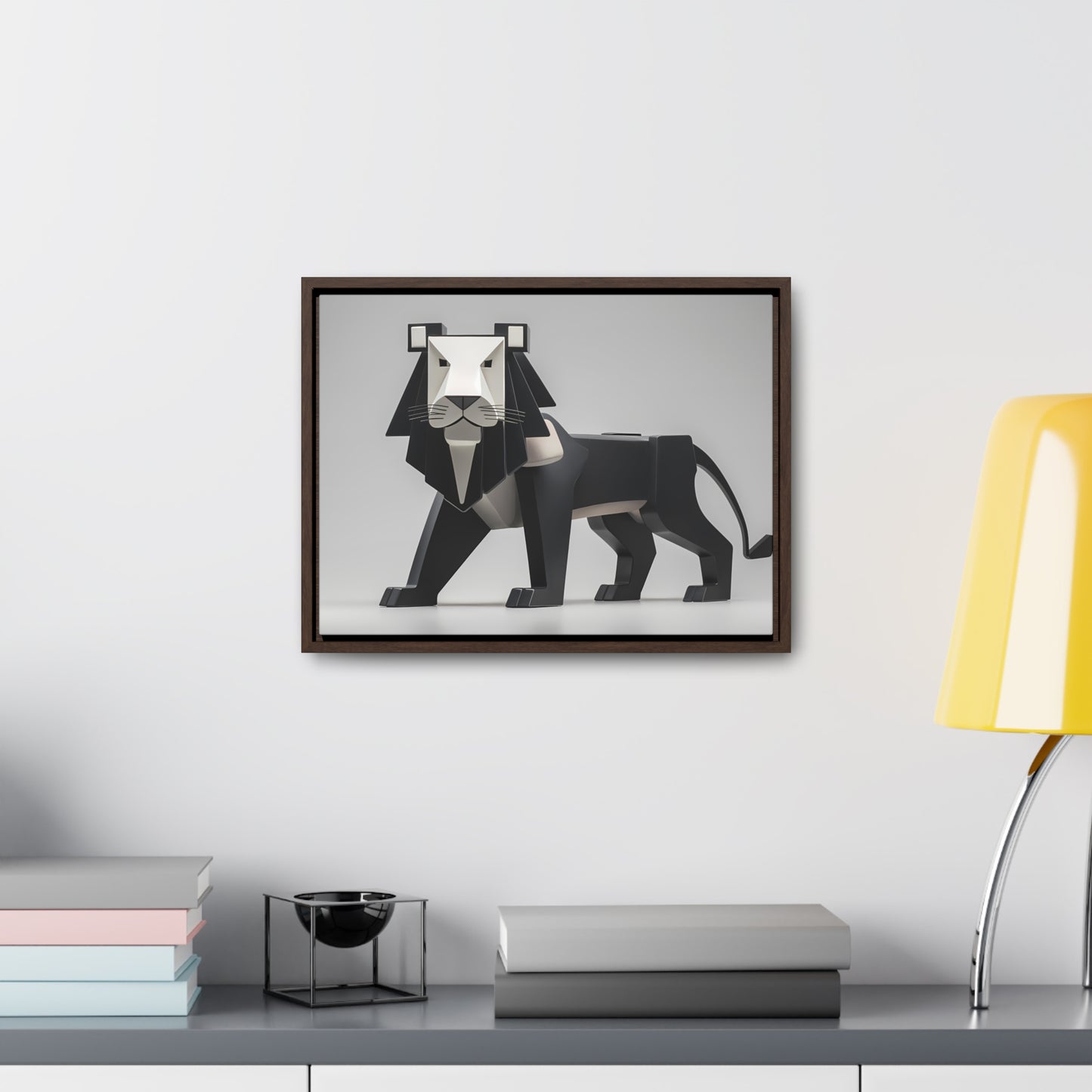 Regal Geometric Lion - Gallery Canvas Wraps, Horizontal Frame