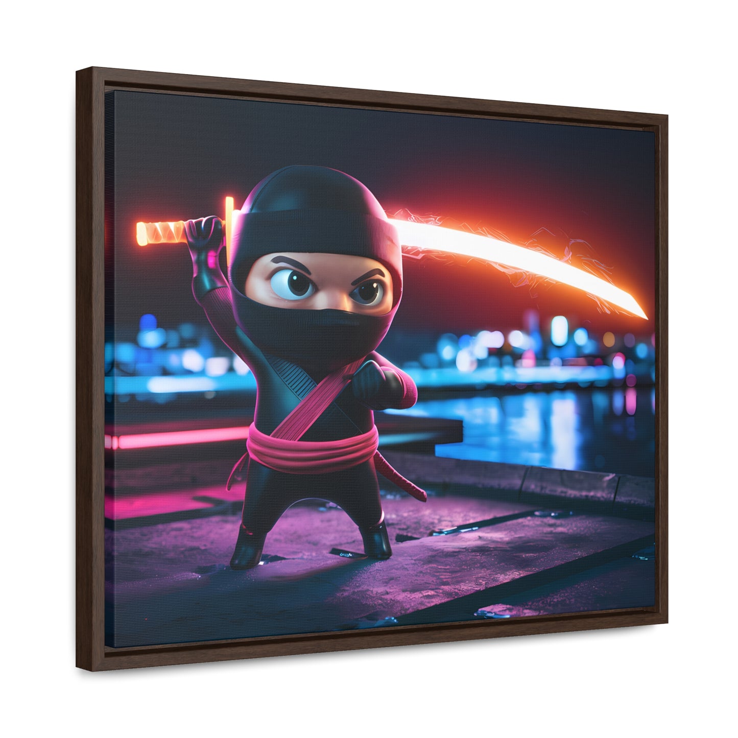 Neon Ninja Showdown - Gallery Canvas Wraps, Horizontal Frame