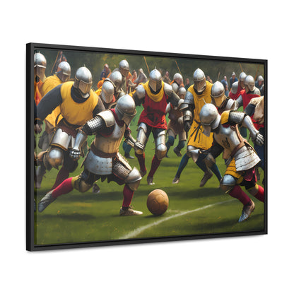 Medieval Football Battle - Gallery Canvas Wraps, Horizontal Frame