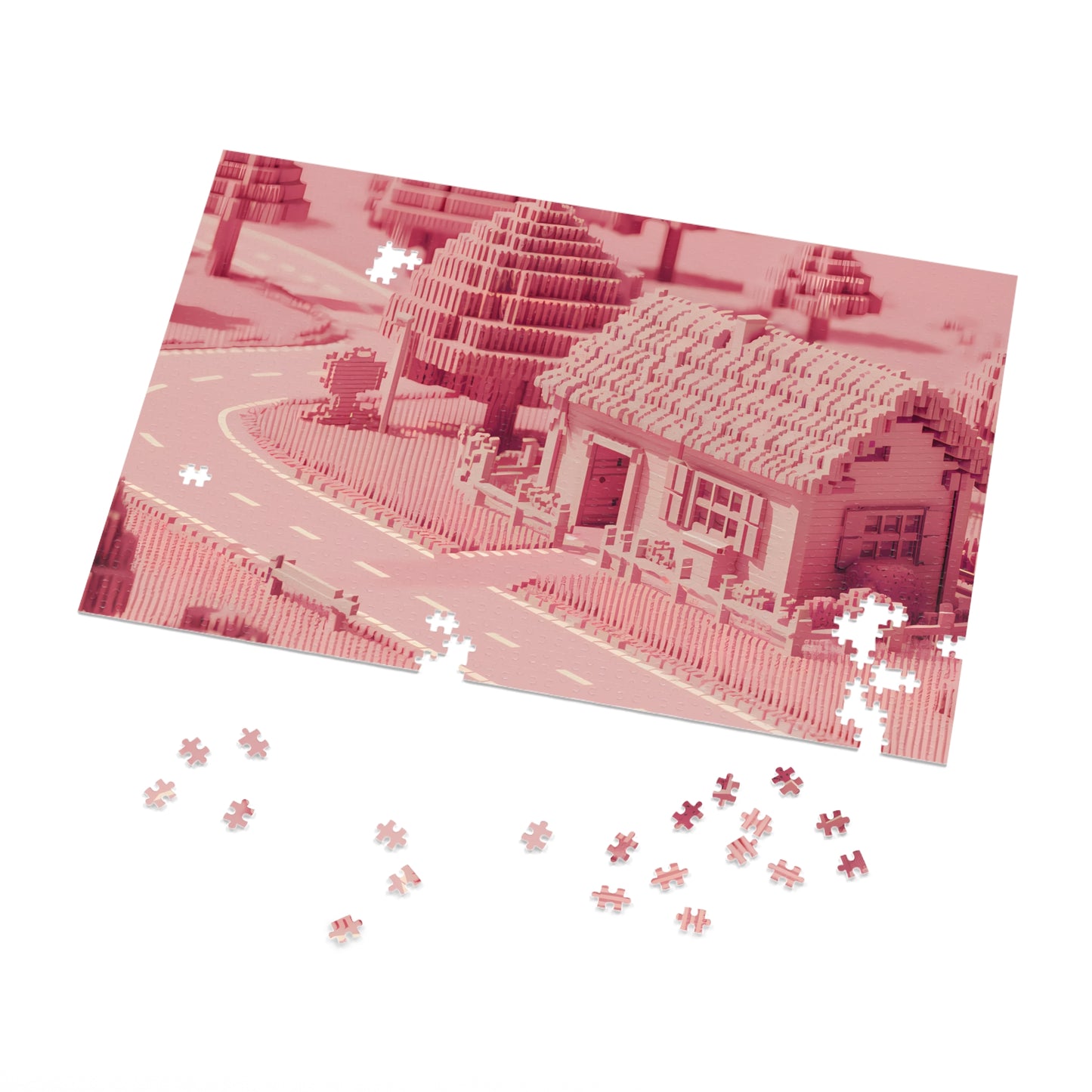 Pixelated Suburban Dream - Jigsaw Puzzle (30, 110, 252, 500,1000-Piece)