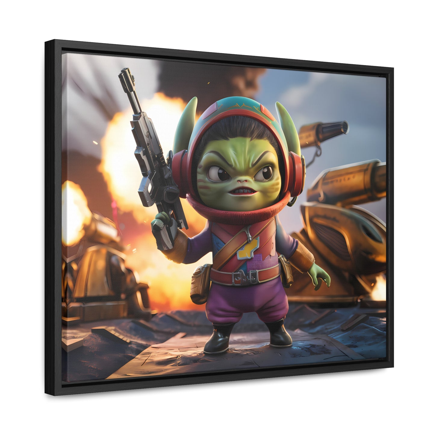 "Galactic Gremlin Commander" - Gallery Canvas Wraps, Horizontal Frame