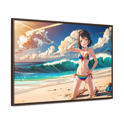 Sunlit Shores of Joy - Gallery Canvas Wraps, Horizontal Frame
