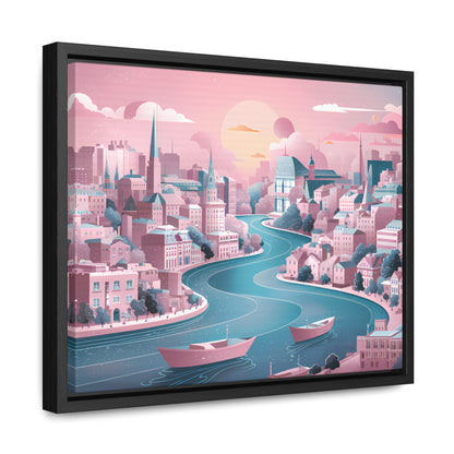 Serene City at Dawn - Gallery Canvas Wraps, Horizontal Frame