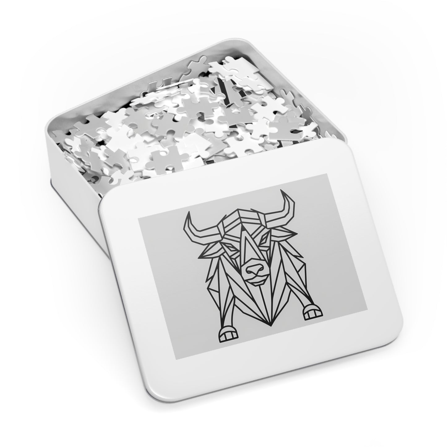 Geometric Bison Strength - Jigsaw Puzzle (30, 110, 252, 500,1000-Piece)