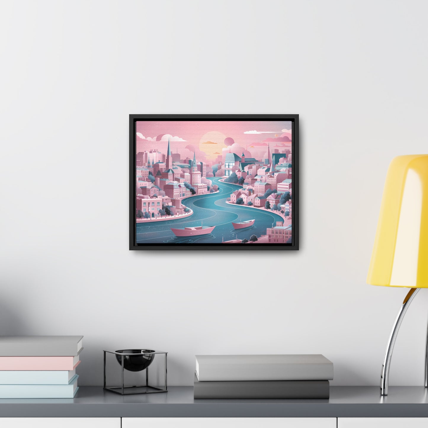 Serene City at Dawn - Gallery Canvas Wraps, Horizontal Frame