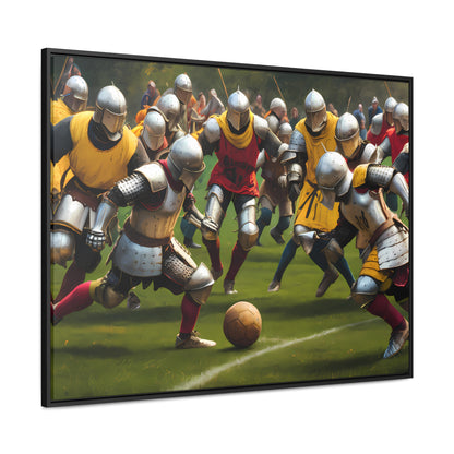 Medieval Football Battle - Gallery Canvas Wraps, Horizontal Frame