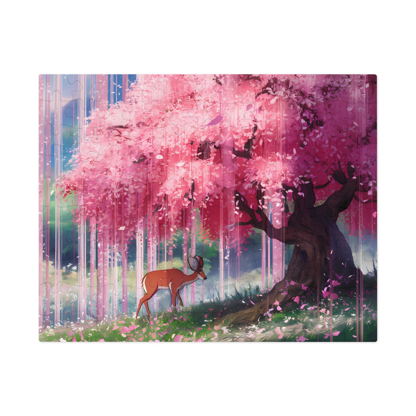 Serenity Under the Sakura Rain - Jigsaw Puzzle (30, 110, 252, 500,1000-Piece)