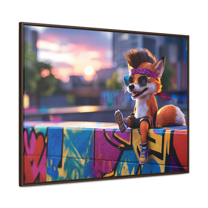 Urban Fox Vibes - Gallery Canvas Wraps, Horizontal Frame