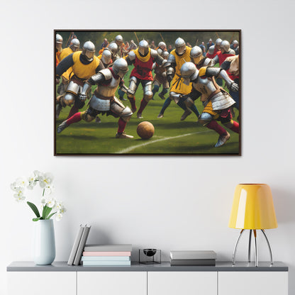 Medieval Football Battle - Gallery Canvas Wraps, Horizontal Frame