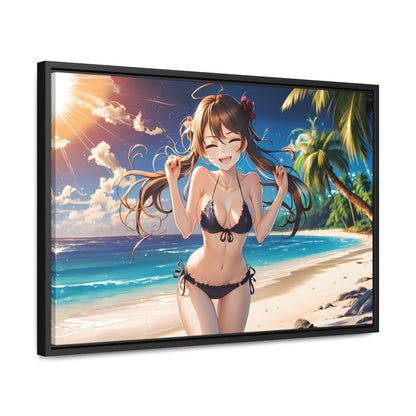 Sunlit Joy on the Beach - Gallery Canvas Wraps, Horizontal Frame