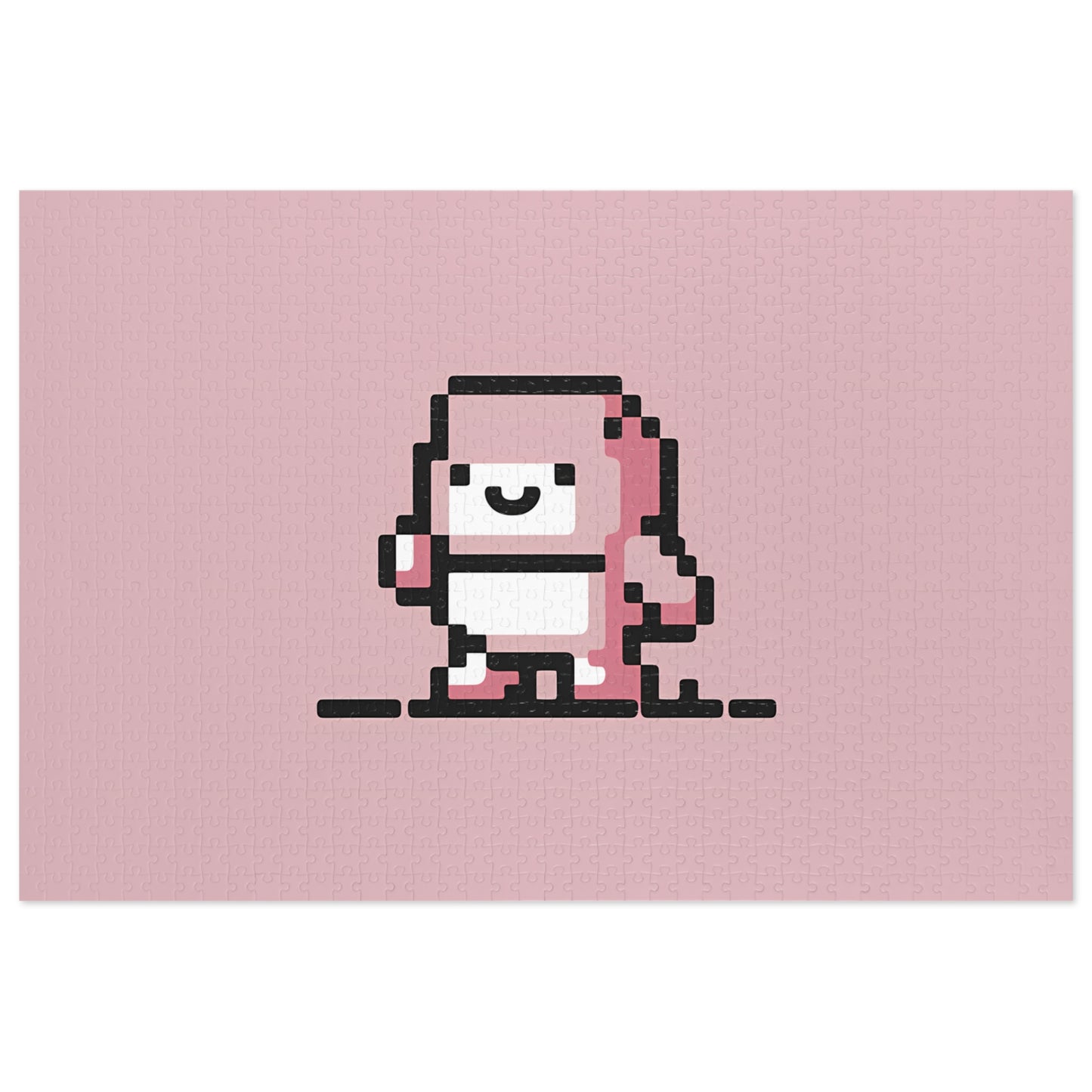 Pixelated Pink Character on a Soft Background - Jigsaw Puzzle (30, 110, 252, 500,1000-Piece)