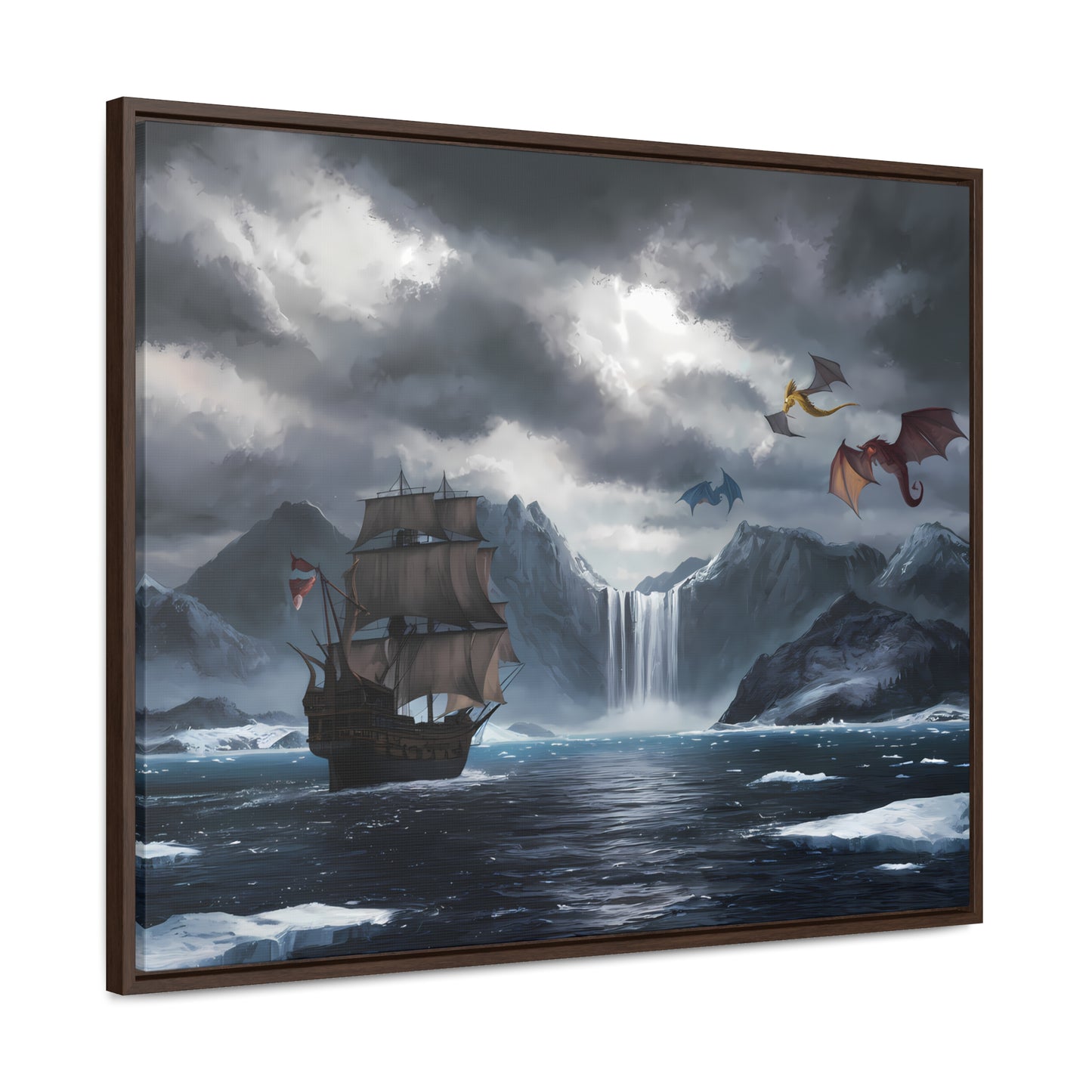 "The Voyage to Dragon's Fjord" - Gallery Canvas Wraps, Horizontal Frame
