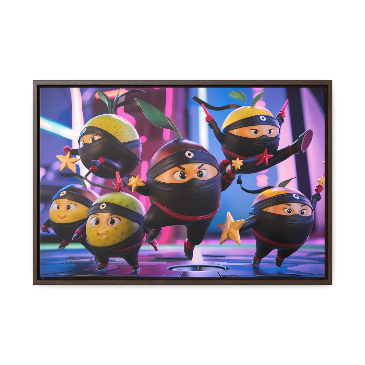 Ninja Citrus Squad: Star Power Unleashed - Gallery Canvas Wraps, Horizontal Frame