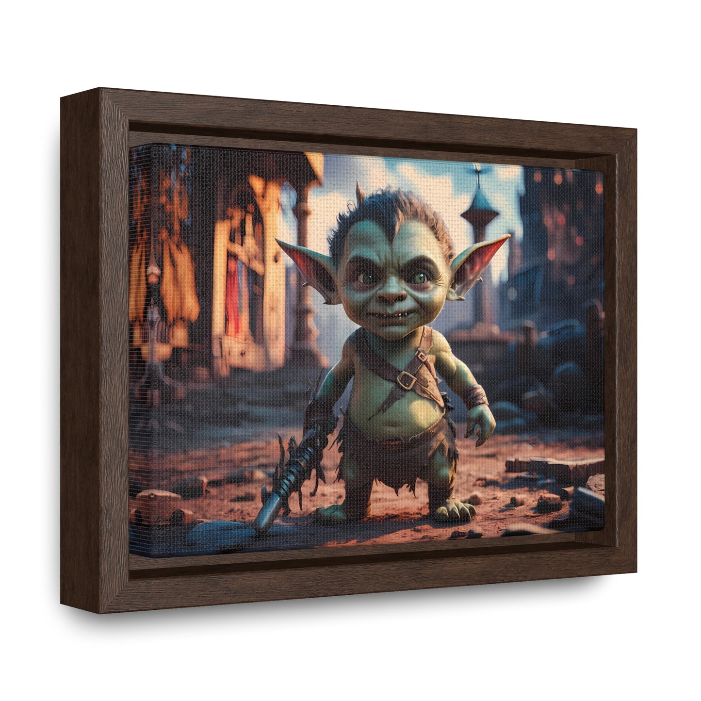 Goblin Warrior in the Ruined City - Gallery Canvas Wraps, Horizontal Frame