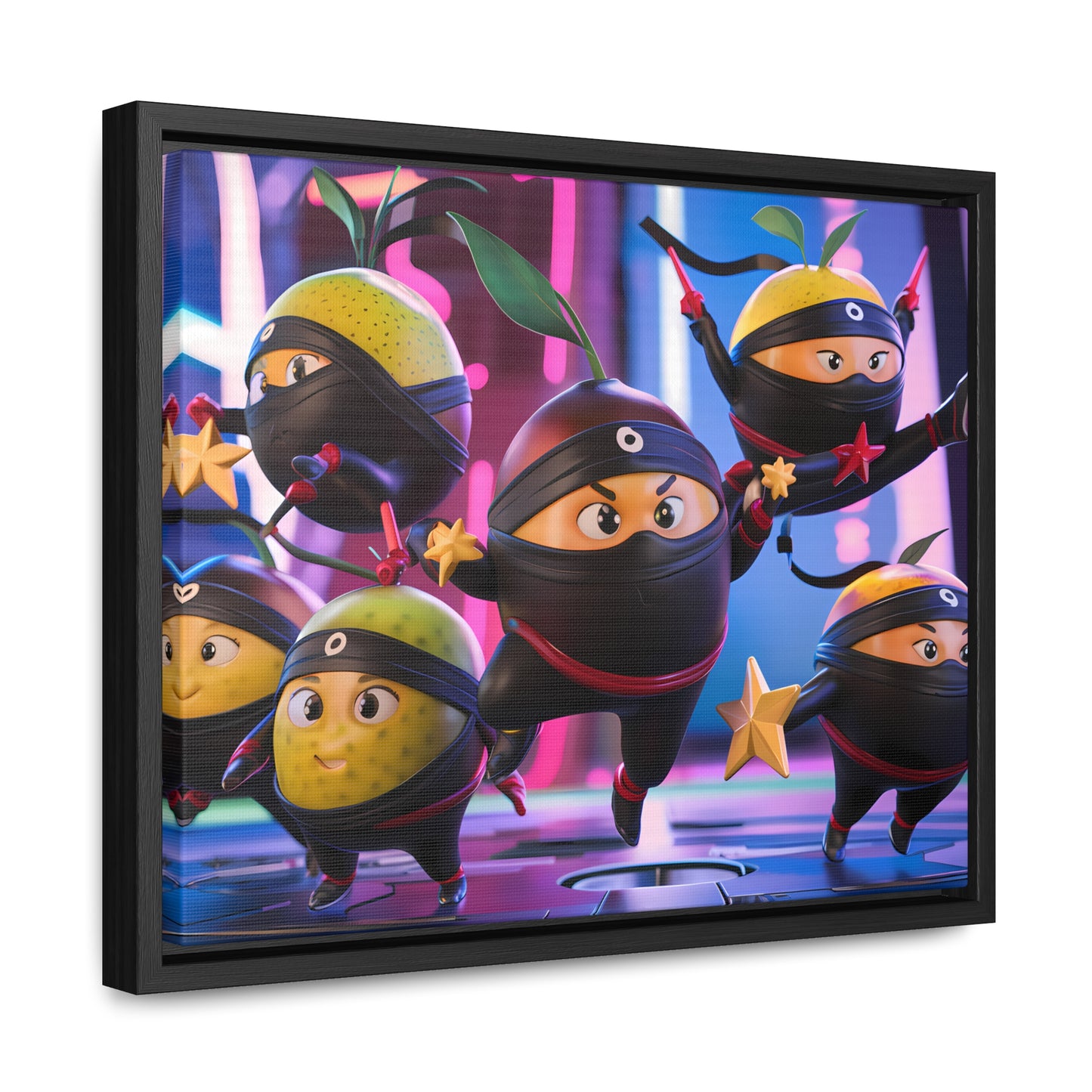 Ninja Citrus Squad: Star Power Unleashed - Gallery Canvas Wraps, Horizontal Frame