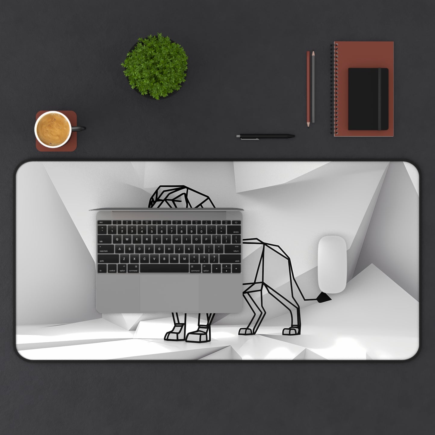 Majestic Geometric Lion - Desk Mat