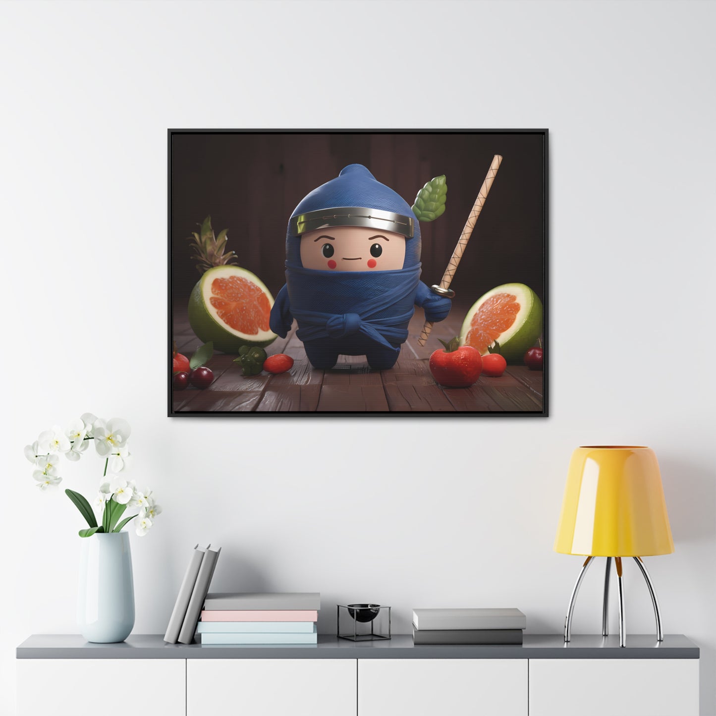 Ninja Fruit Guardian - Gallery Canvas Wraps, Horizontal Frame