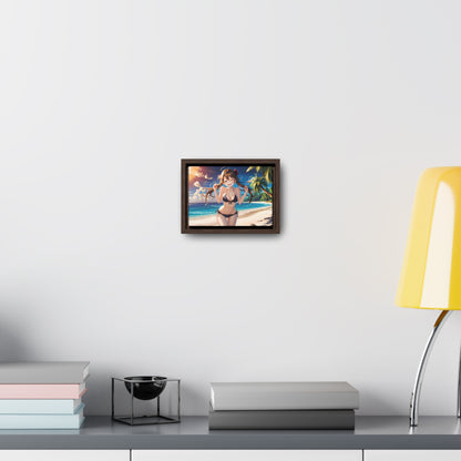 Sunlit Joy on the Beach - Gallery Canvas Wraps, Horizontal Frame