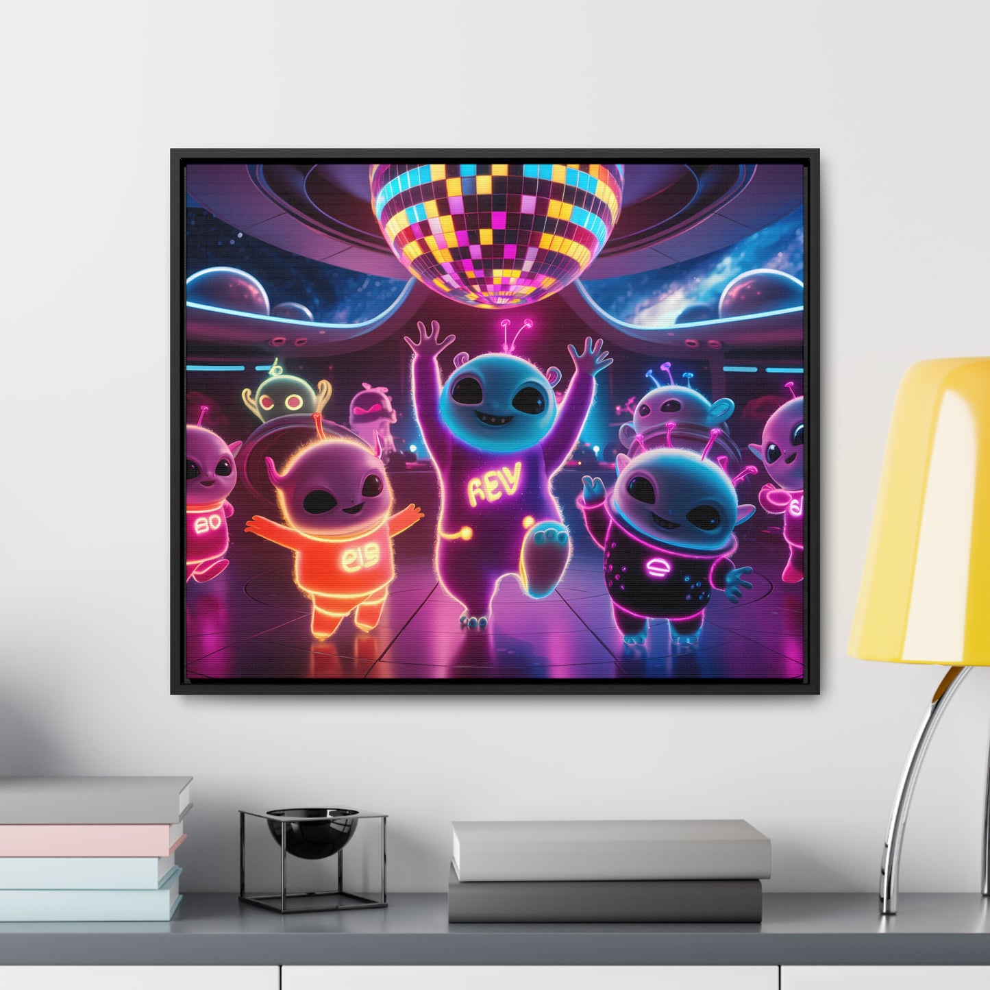 Intergalactic Neon Dance Party - Gallery Canvas Wraps, Horizontal Frame