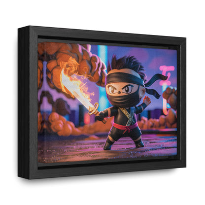 "Flameblade Ninja in Action" - Gallery Canvas Wraps, Horizontal Frame