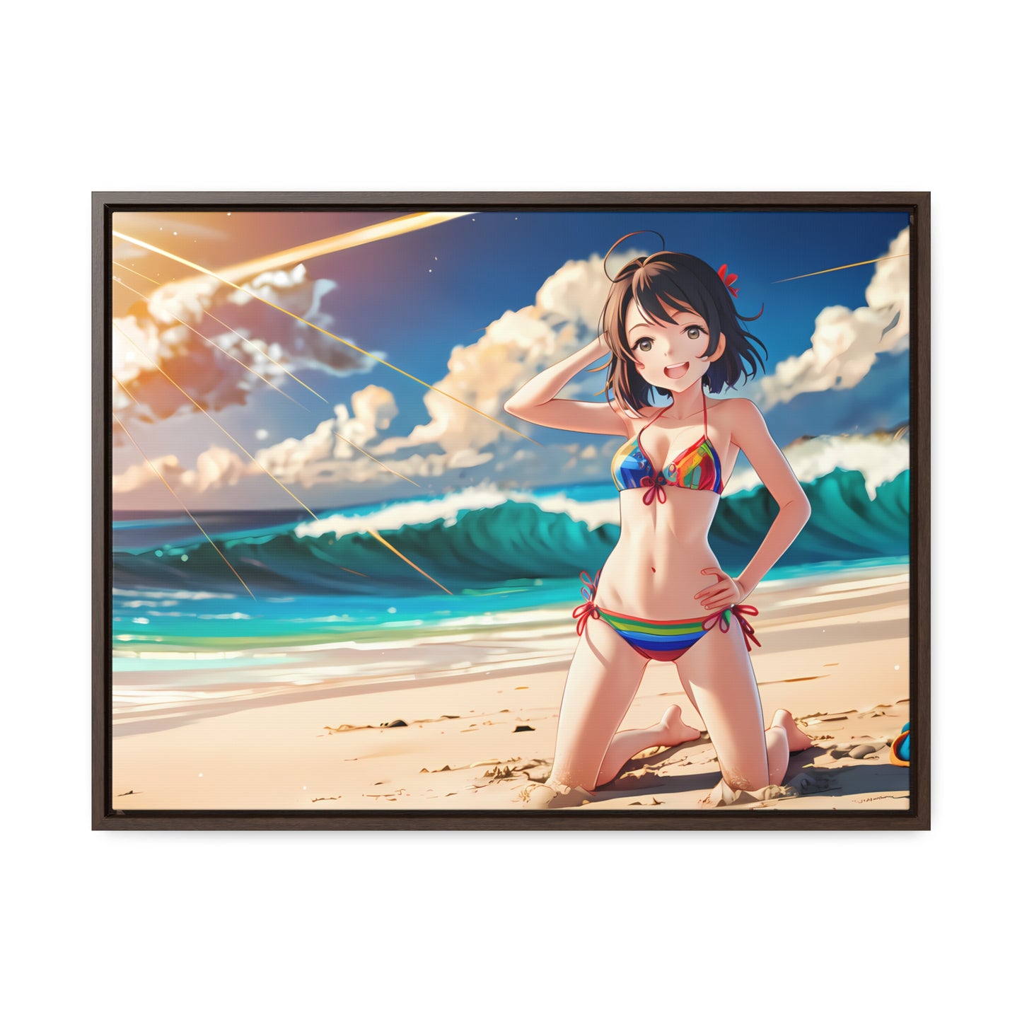 Sunlit Shores of Joy - Gallery Canvas Wraps, Horizontal Frame