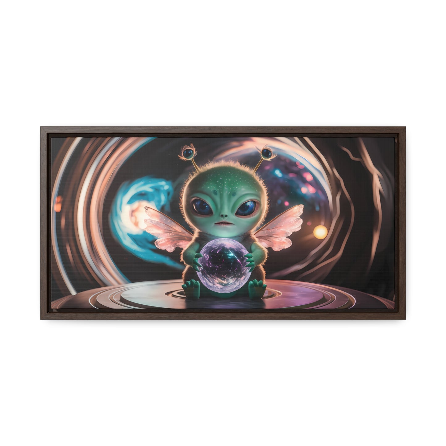 Guardian of the Cosmic Crystal - Gallery Canvas Wraps, Horizontal Frame