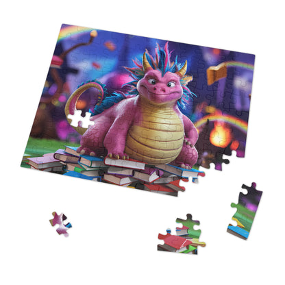 The Bookish Dragon's Enchanted Library - Jigsaw Puzzle (30, 110, 252, 500,1000-Piece)