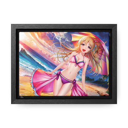 Sunset Stroll on the Beach - Gallery Canvas Wraps, Horizontal Frame